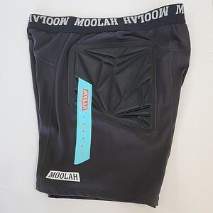 Moolah Kicks  Black Padded Compression Shorts Women's Large Active Elastic Sport